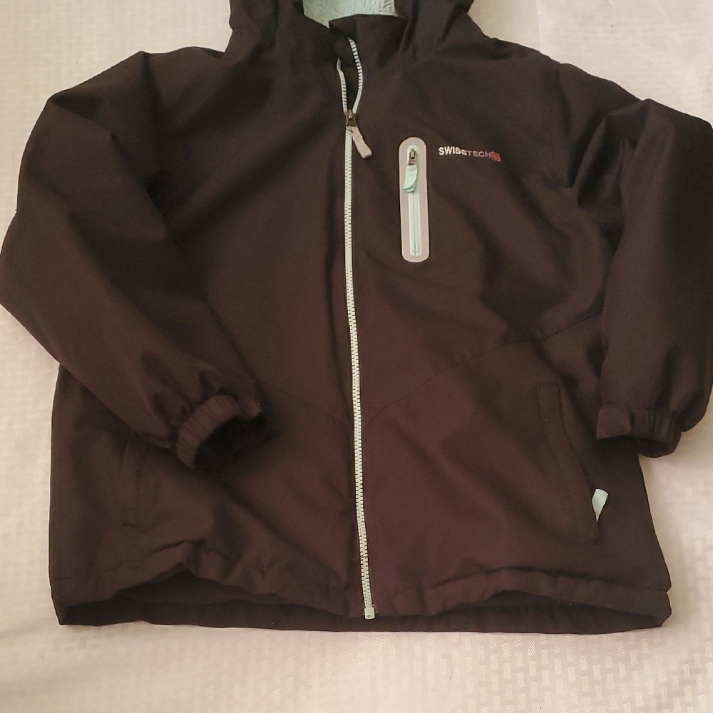 Swiss Tech  Black  Hooded Coat - Picture 3 of 10